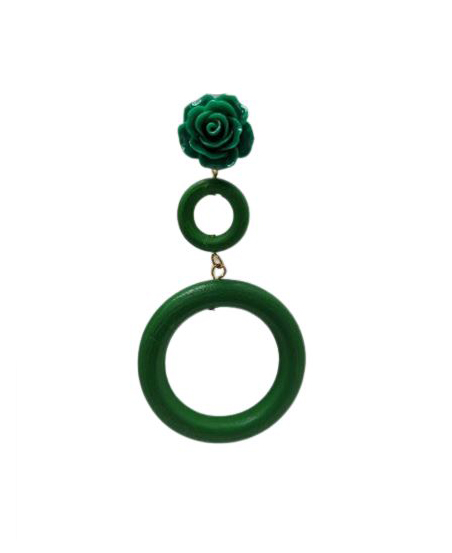 Pendientes de Flamenca Doble Aro para Mujer. Verde 12.397€ #50639RSVRD
